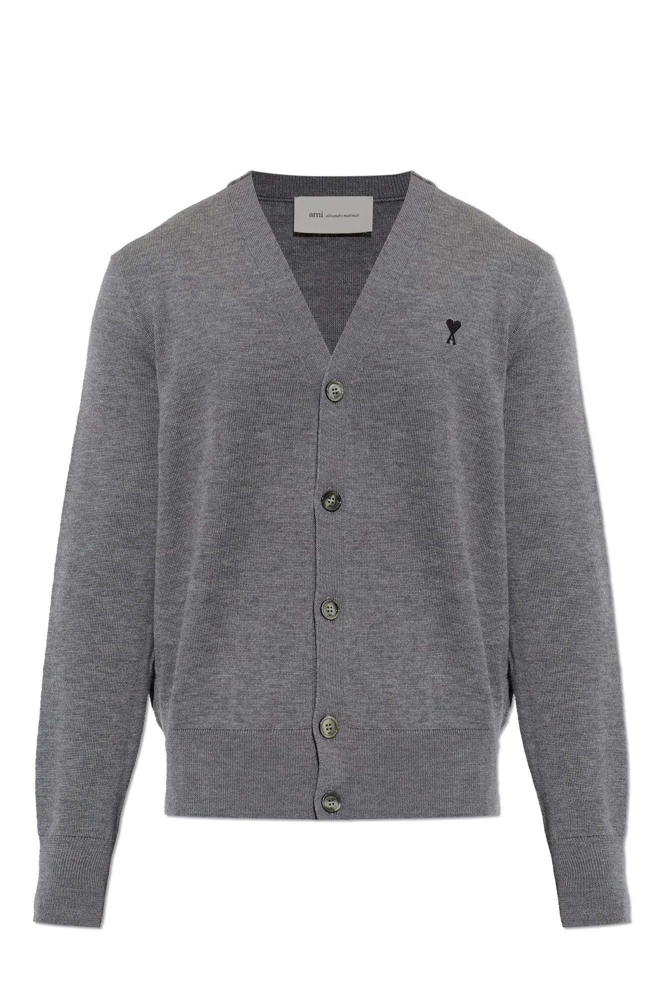 Ami Alexandre Mattiussi Wool cardigan with embroidered logo